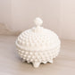Vintage Fenton White Milk Glass Hobnail Lidded Dish