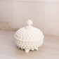 Vintage Fenton White Milk Glass Hobnail Lidded Dish