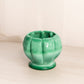 Vintage Fenton Mongolian Green Short Circular Slag Glass Rose Bowl