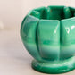 Vintage Fenton Mongolian Green Short Circular Slag Glass Rose Bowl