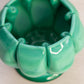 Vintage Fenton Mongolian Green Short Circular Slag Glass Rose Bowl