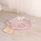 Vintage Fenton Pink Iridescent Glass Butterfly Dish with 2 Handles