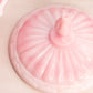 Vintage Fenton Pink and White Slag Glass Lidded Dish