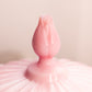 Vintage Fenton Pink and White Slag Glass Lidded Dish
