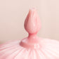 Vintage Fenton Pink and White Slag Glass Lidded Dish