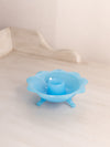 Vintage Fenton Small Blue Milk Glass Flower Candleholder