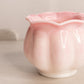 Vintage Fenton Small Pink and White Slag Glass Vase (Glows)