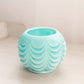 Vintage Fostoria Aqua Milk Glass Heavy Drape Vase Rose Bowl