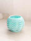Vintage Fostoria Aqua Milk Glass Heavy Drape Vase Rose Bowl