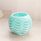Vintage Fostoria Aqua Milk Glass Heavy Drape Vase Rose Bowl