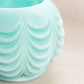 Vintage Fostoria Aqua Milk Glass Heavy Drape Vase Rose Bowl