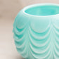Vintage Fostoria Aqua Milk Glass Heavy Drape Vase Rose Bowl