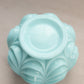 Vintage Fostoria Aqua Milk Glass Heavy Drape Vase Rose Bowl