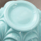 Vintage Fostoria Aqua Milk Glass Heavy Drape Vase Rose Bowl