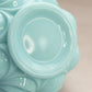 Vintage Fostoria Aqua Milk Glass Heavy Drape Vase Rose Bowl