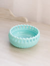 Vintage Fostoria Randolph Aqua Milk Glass Bowl with Lattice Edge