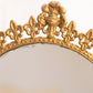Vintage Gold Tone Standing Oval Mirror with Fleur de Lis Designs
