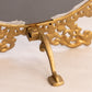 Vintage Gold Tone Standing Oval Mirror with Fleur de Lis Designs