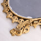 Vintage Gold Tone Standing Oval Mirror with Fleur de Lis Designs