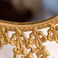 Vintage Gold Tone Standing Oval Mirror with Fleur de Lis Designs