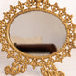 Vintage Gold Tone Standing Oval Mirror with Fleur de Lis Designs