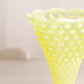 Vintage Greenish Yellow Opalescent Vaseline Glass Hobnail Vase (Glows)