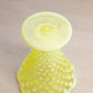 Vintage Greenish Yellow Opalescent Vaseline Glass Hobnail Vase (Glows)