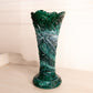 Vintage Imperial Glass Large Green Slag Glass Vase with Sawtooth Edge