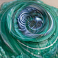 Vintage Imperial Glass Medium Green Slag Rose Bowl with Ruffle Edge