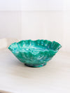 Vintage Imperial Glass Medium Green Slag Rose Bowl with Ruffle Edge