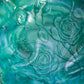 Vintage Imperial Glass Medium Green Slag Rose Bowl with Ruffle Edge