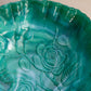 Vintage Imperial Glass Medium Green Slag Rose Bowl with Ruffle Edge