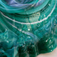 Vintage Imperial Glass Medium Green Slag Rose Bowl with Ruffle Edge