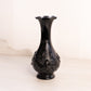 Vintage Imperial Glass Small Black Bud Vase with Floral Designs