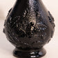 Vintage Imperial Glass Small Black Bud Vase with Floral Designs