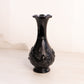Vintage Imperial Glass Small Black Bud Vase with Floral Designs