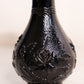 Vintage Imperial Glass Small Black Bud Vase with Floral Designs