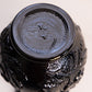 Vintage Imperial Glass Small Black Bud Vase with Floral Designs