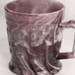 Vintage Imperial Medium Purple Slag Glass Mug with Bird Designs