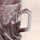 Vintage Imperial Medium Purple Slag Glass Mug with Bird Designs