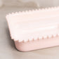 Vintage Jeannette Glass Large Rectangular Pink Milk Glass Divided Tray