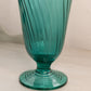 Vintage Jeannette Glass Large Swirl Ultramarine Blue Green Teal Footed Vase