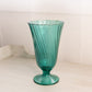 Vintage Jeannette Glass Large Swirl Ultramarine Blue Green Teal Footed Vase