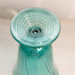 Vintage Jeannette Glass Large Swirl Ultramarine Blue Green Teal Footed Vase
