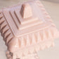 Vintage Jeannette Glass Medium Shell Pink Milk Glass Wedding Box