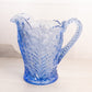 Vintage LE Smith Large Blue Floral Dogwood Pitcher