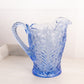 Vintage LE Smith Large Blue Floral Dogwood Pitcher