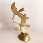 Vintage Large Brass Birds with Fish in Mouth Figurine