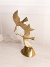 Vintage Large Brass Birds with Fish in Mouth Figurine