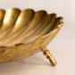 Vintage Large Brass Shell Dish with 3 Legs